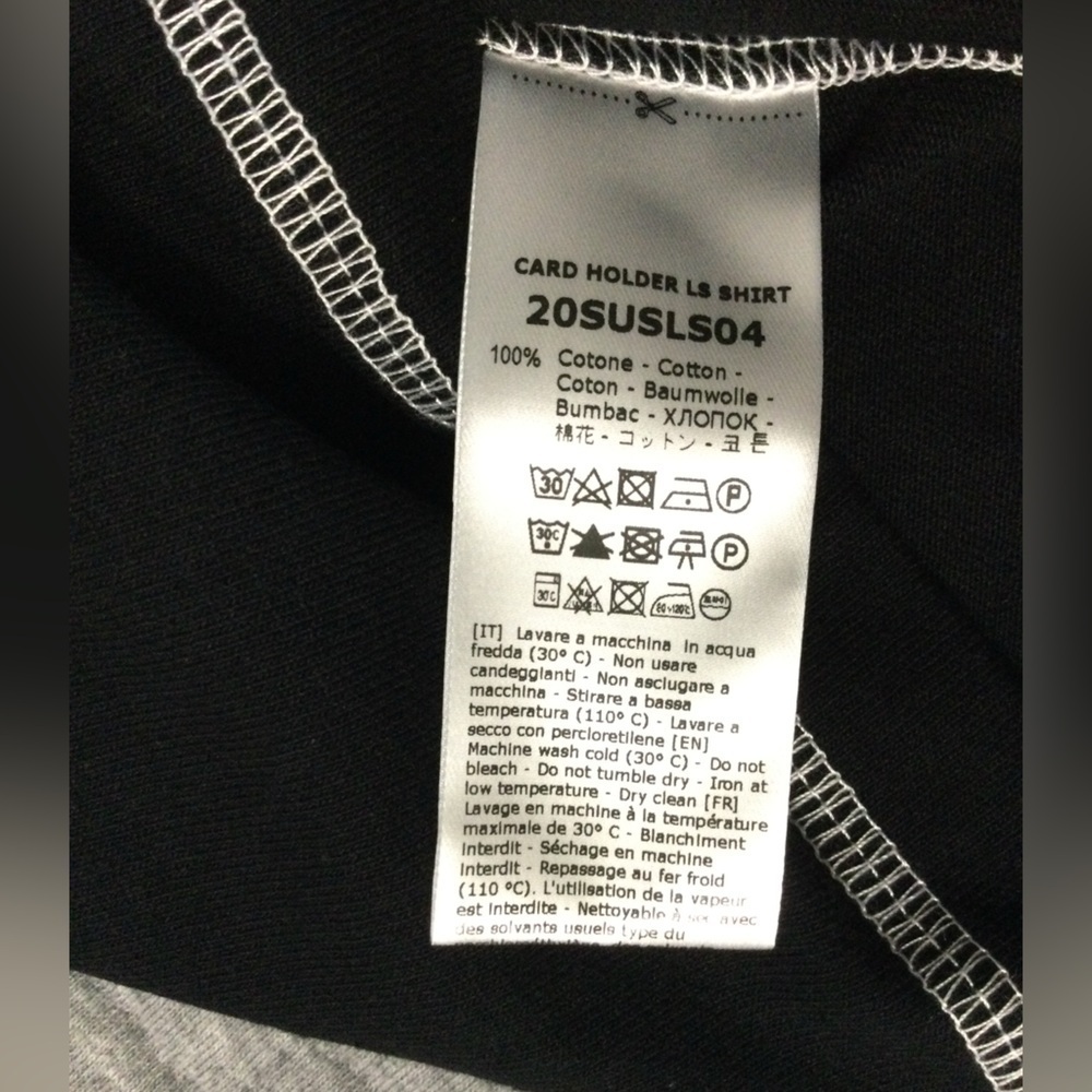 United Standard Men’s Card Holder Long Sleeve Tee with Logo Print on Back Size S - Picture 5 of 10